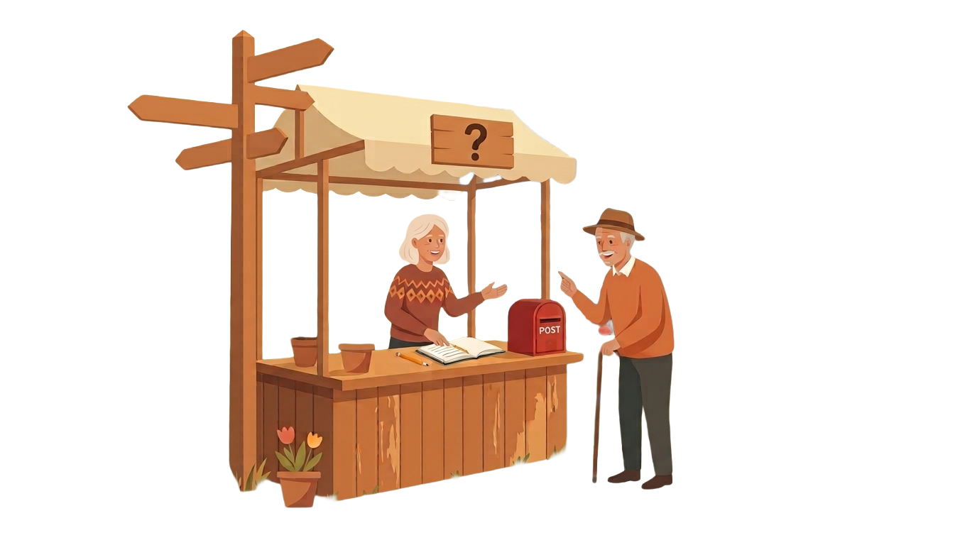 Neighbours at a help stand